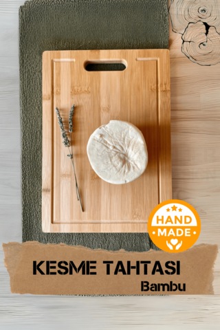 El Yapımı Bambu Ahşap Kesme Tahtası 30 X 20 Cm