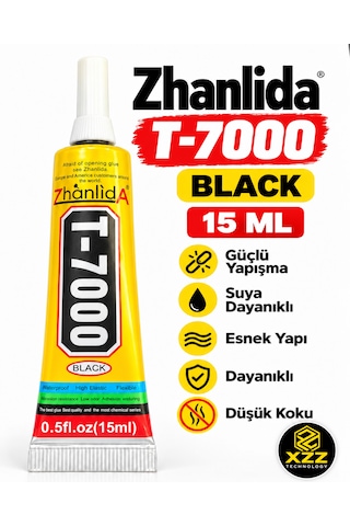Zhanlida T-7000 Black 15 Ml Siyah Yapıştırıcı Telefon Ekran Kasa Tamiri, Taş Ve Boncuk Yapıştırıcısı