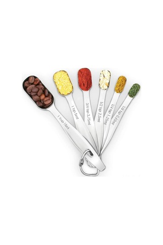 Lemestar 6'lı Ergonomik 18/8 Paslanmaz Çelik Ölçü Kaşığı Seti - Tüm Ölçülerle, Dışıksız Kullanım, Yemek Ve Pastalık İçin Diğer