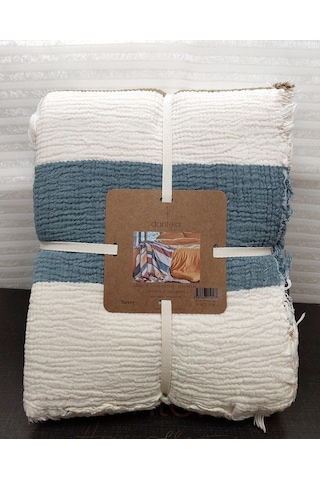 Dantela Gloria Colorful Müslin Pamuk Çift Kiş. Yatakört. 240x260 Krem