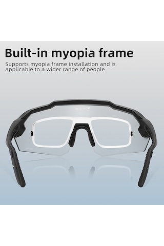 West Bıkıng Yp0703164 Tr90 Çerçeve Buğu Önleyici Bisiklet Gözlükleri Uv400 Fotokromik Güneş Gözlüğü - Siyah