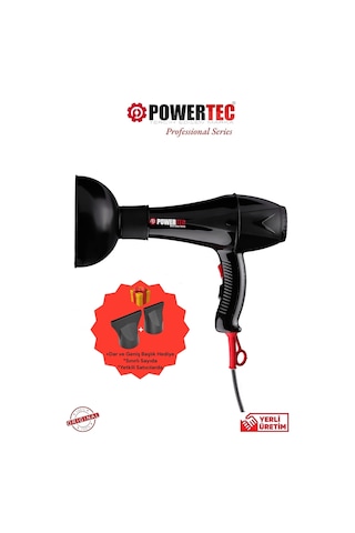 Powertec TR-901 + Vigo Başlık Profesyonel Saç Kurutma Makinesi & Fön Makinesi