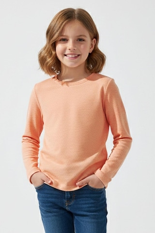 Breeze Kız Çocuk Uzun Kollu Tişört Basic 9-14 Yaş, Somon Somon