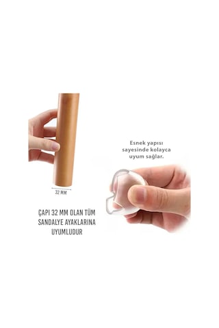 16 Ad 32 Mm Şeffaf Silikon Masa Sandalye Pabuç Kaydırmaz Koltuk Zemin Koruyucu Çizdirmez Ayak Kılıfı Diğer