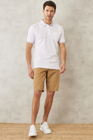 Ac&Co / Altınyıldız Classics Erkek Beyaz-Beyaz Polo Yaka Cepli Regular Fit Bol Kesim Düz Tişört 4A4820200004Bby4XL Beyaz