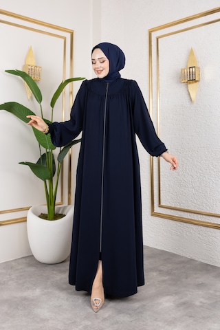 Nevayla Moda Ön Ve Arka Robalı Ferace - Lacivert / F0142 Lacivert