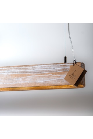 Soft Patine Modern Ahşap Aydınlatma - Minimal Led Sarkıt Avize Akça Ahşap