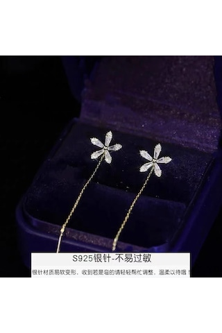 Samdoo 2022 Yeni Stil S925 Gümüş Iğne Mikro Takıklı Uzun Kolye, Kadınlar İçin Modern Kore Stili Zümrüt, Sağlıklı Ve Kullanıma Güvenli Diğer