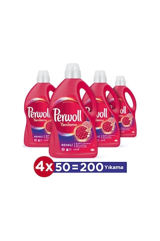 Perwoll Hassas Bakım Sıvı Çamaşır Deterjanı Renkli Yenileme 4 x 2970 ML  200 Yıkama