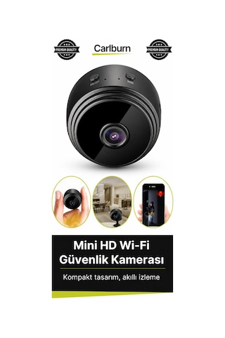 Kablosuz Mini Güvenlik Kamerası Wifi Canlı İzleme, Manyetik, Şarj Edilebilir