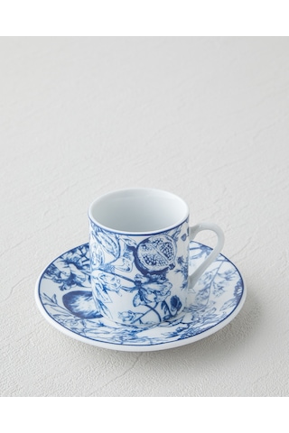 English Home Liana Porselen 4 Parça 2 Kişilik Kahve Fincan Takımı 80 Ml Lacivert-beyaz Lacivert-beyaz