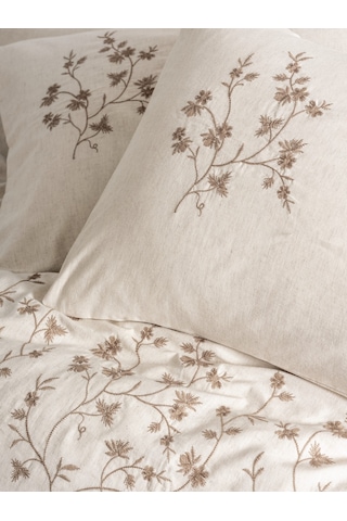 Cotton Box Cotton Keten Çift Kişilik Nevresim Takımı Hemera Bej