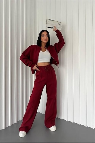 Dip Moda Kadın Pamuklu Kışlık Sweat Pantlon Eşofman Takımı Dpgts018 Bordo