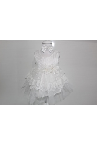 Ponpon Baby O-6 Ay Kız Bebek Nota Nakışlı Mevlüt Takım Beyaz