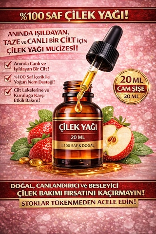 Life Çilek Yağı 20 Ml %100 Saf & Doğal Cilt Bakım Yağı