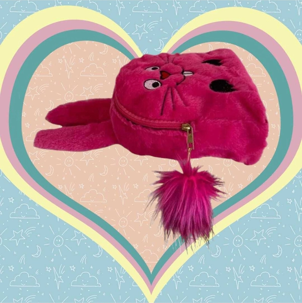 Tezzgelsin Tavşan Peluş Çocuk Sırt Çantası Çocuk Çantası Fuşya