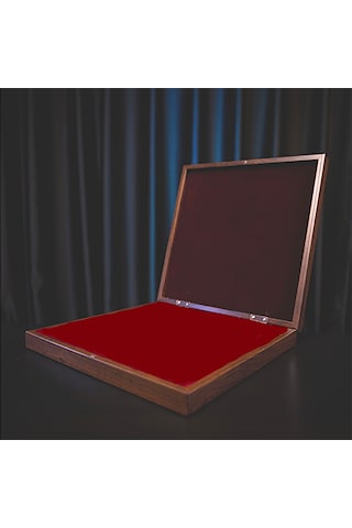 Ceviz Desenli Mdf Ahşap Sandıklı Satranç Tahtası 36x36x6 Cm