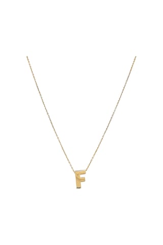 Altın Nesil - 14 Ayar F Harfli Hayalet Zincirli Altın Kolye