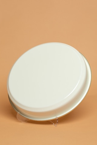 Crema Di Siena Emaye Yuvarlak Krem Fırın Tepsisi Ebutay Krem