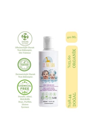 Le Natura Organik Vegan Prebiyotikli Glutensiz Bebek Temizleme Suyu