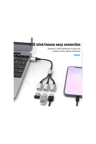 Usb'den 3 Usb 2.0 Hub Çift 4 Portlu Çoklu Ayırıcı Adaptör Otg Pc Dizüstü Bilgisayar Yüzey Aksesuarları Usb A Uzatma Güç Verisi