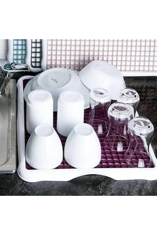 Pratik Lavabo Tezgah Üstü Bulaşık Kurutmalığı Süzmatik 22x40 Cm Diğer