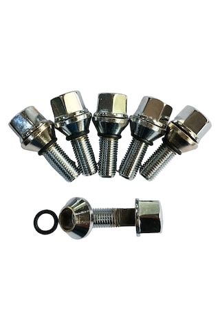Bijon Krom Kaplı M12 X 1.5 Aa 19 Mm Diş 28 Boy 54mm 5 Adet