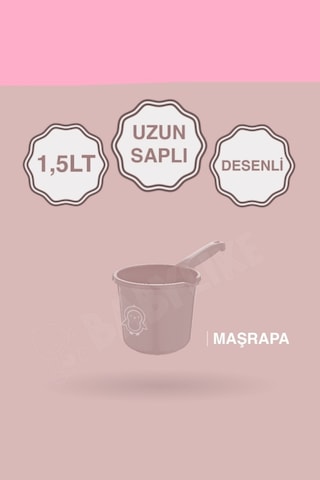 Çocuklar İçin 2'li Banyo Seti Kulplu Kova & Oluklu Maşrapa Set Pembe