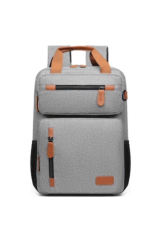 Yifomall Erkek复古商务双肩负重包 - 15.6"笔记本电脑专用隔层 - 防水耐磨dacron材质 - 多隔层大容量 - 可单肩可手提 - 灰色 Gri