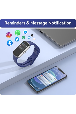 Geeroyoo Anyloop Alb1 Akıllı Saat - Kalp Atımı, Kan Oksijeni Ve Uyku İzleyici - Ip68 Su Geçirmez - 20+ Spor Modu - Adım Ve Kalori Sayaç - Erkek/kadın - Lacivert