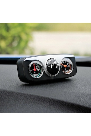 Yaozixa Oto Dekoratif Ünite: 3'ü Bir Arada Pusula + Sicaklık + Nem Ölçer, Araç İç Dekorasyonu Lc-3 İngilizce