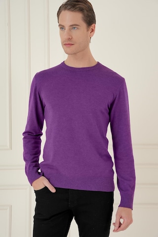 Efor Tr 875 Slim Fit Mor Klasik Triko Mor