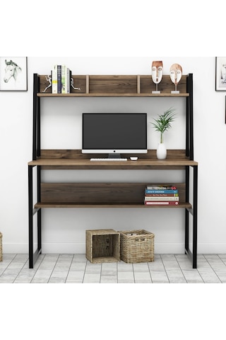 Yesst Momento 120 Cm Raflı Çalışma Masası (451035169) Ceviz