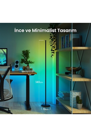 Nanoleaf Akıllı Rgbw Dikey Aydınlatma Yer Lambası Matter, App Kontrollü, Google Home, Alexa, Apple H RGB