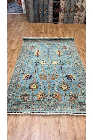 El Dokuma Afghan Halısı Mavi