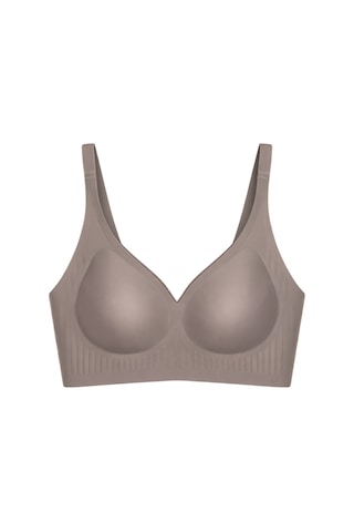 Cottonhill Seamless Bra - Slight Kahverengi Lazer Kesim Dikişsiz Dilim Detaylı Balensiz Kadın Sütyen Kahverengi
