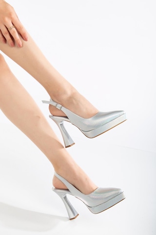 Suins Shoes Suins Melvin Kadın Platform Topuklu Stiletto Ayakkabı Gümüş