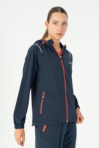 Maraton Regular Kadın Kapüşonlu Açık Lacivert Tracktop Lacivert