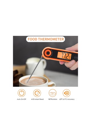 Samdoo Katlanabilir Lcd Ekranlı Yiyecek Termometresi Ve Bira Açacağı -50 C - 300 C Turuncu