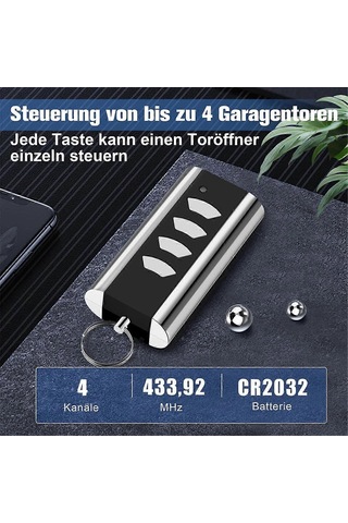 Entrematic Rcu 433-4k, Rcu 433-2k, Ea433 2km, 433.92 İçin Uzaktan Kumanda Değişken Kodlu Garaj Uzaktan Kumandası 1 Adet
