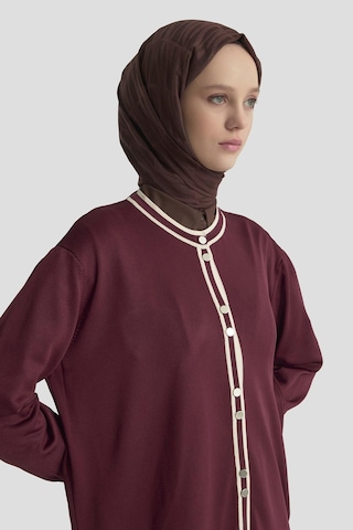 Armine Trend Biye Detaylı Triko Hırka Bordo 25kt501