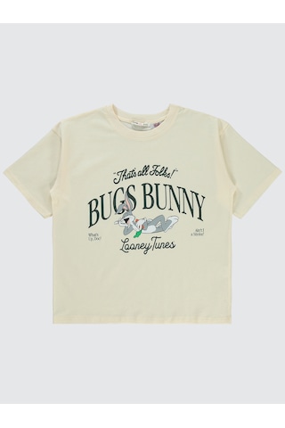 Bugs Bunny Kız Çocuk Tişört 10-13 Yaş Fildişi Fil Dişi