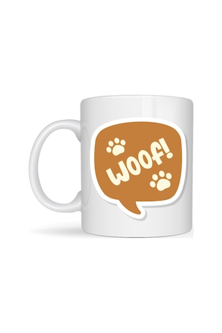 Hemengo Woof Köpek Temalı Porselen Kupa Model 54 Sevimli Patili Tasarım, Kahve & Çay Kupası, Hayvanseverlere Diğer