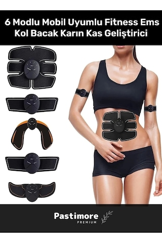 Premium 6 Modlu Mobil Uyumlu Fitness Ems Kol Bacak Karın Kas Geliştirici Spor Aleti