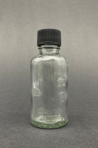 Rotanev 12 Adet Şeffaf Cam Shot Şişesi Sızdırmaz Siyah Plastik Kapaklı Kolonya Koku Süs Çok Amaçlı Şişe 30ml