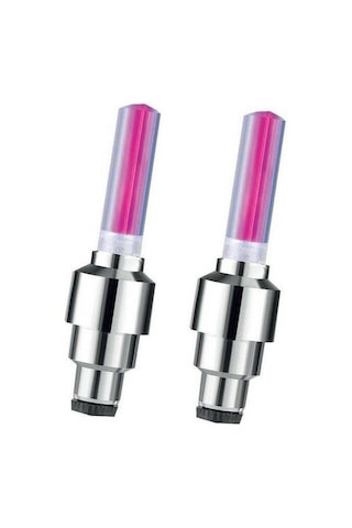 Piranha Pembe Led Işıklı Lastik Sibop Kapağı 2li