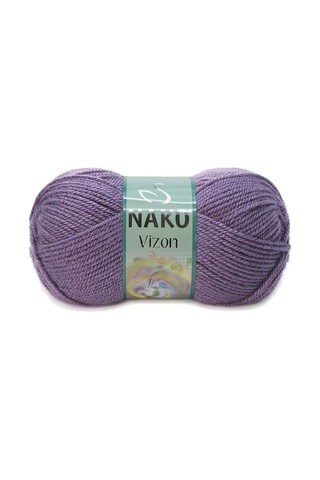 Tedar 5 Adet Vizon Premium Akrilik El Örgü İpi Yünü Renk No:6684 Açık Mürdüm Najmaddin (No:1) 8.5Cm X 10.5 Cm