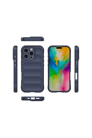 Nourthkiingdom Apple Uyumlu iPhone 16 Pro Kılıf Esnek Tpu Oyuklu Arka Yüzey Tasarımlı Nrtk Etnik Silikon Kapak - Siyah Siyah