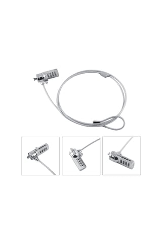 Konesam 110 Cm 4 Basamaklı Yeniden Ayarlanabilir Not Defteri Güvenlik Kilit, Çelik Kablolu Anti-hırsızlık, Tüm Dizüstü Ve Masaüstü Bilgisayarlarda Uyumlu