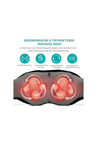 Nekteck Shiatsu Isılı Derin Yoğurma Masaj Yastığı, Araba/ofis Koltuğu Masaj Aleti, Boyun, Omuz, Sırt, Bel Masaj Yastığı - Viraj